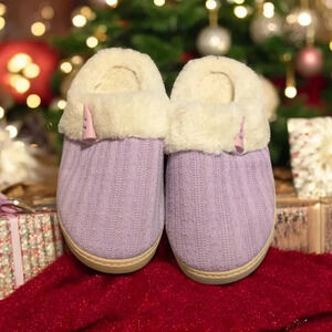 NineCi House Slippers for Women on Memory Foam Indoor Outdoor Purple Sz 7/8 EUC